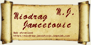 Miodrag Jančetović vizit kartica